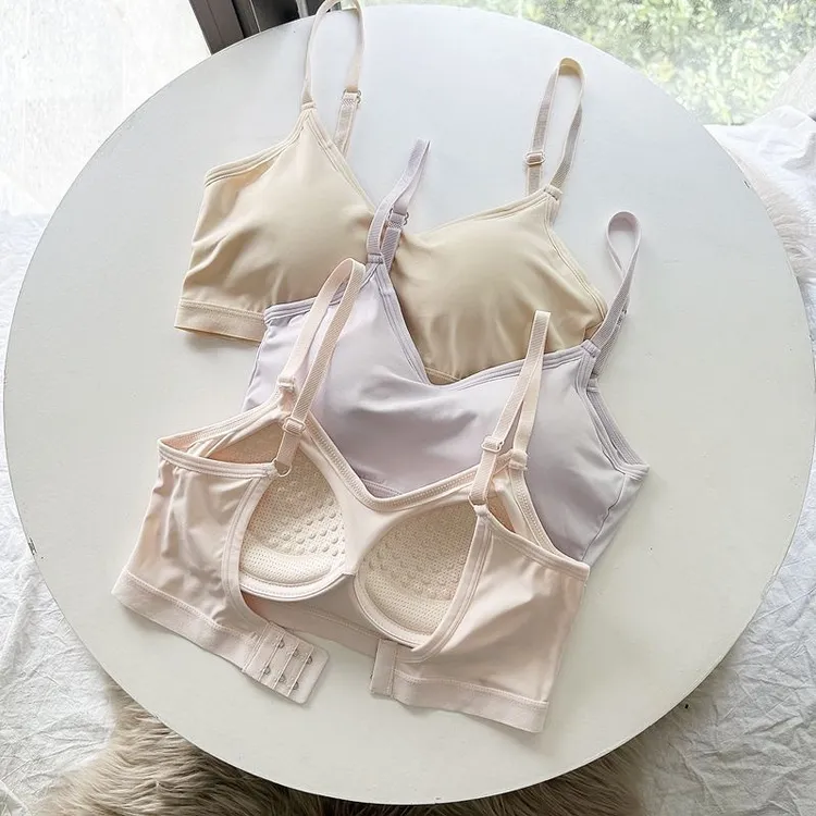 夏冰丝孕妇内衣孕期专用无钢圈吊带抹胸一体杯防走光聚拢美背文胸