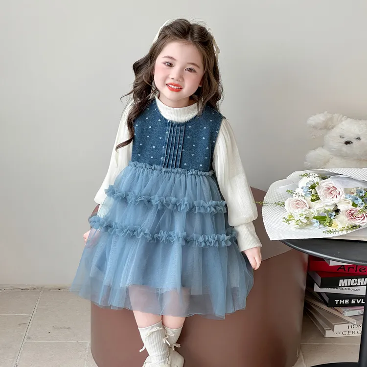 女童牛仔裙套装2025新款儿童春秋装潮款洋气女宝宝秋季时尚两件套