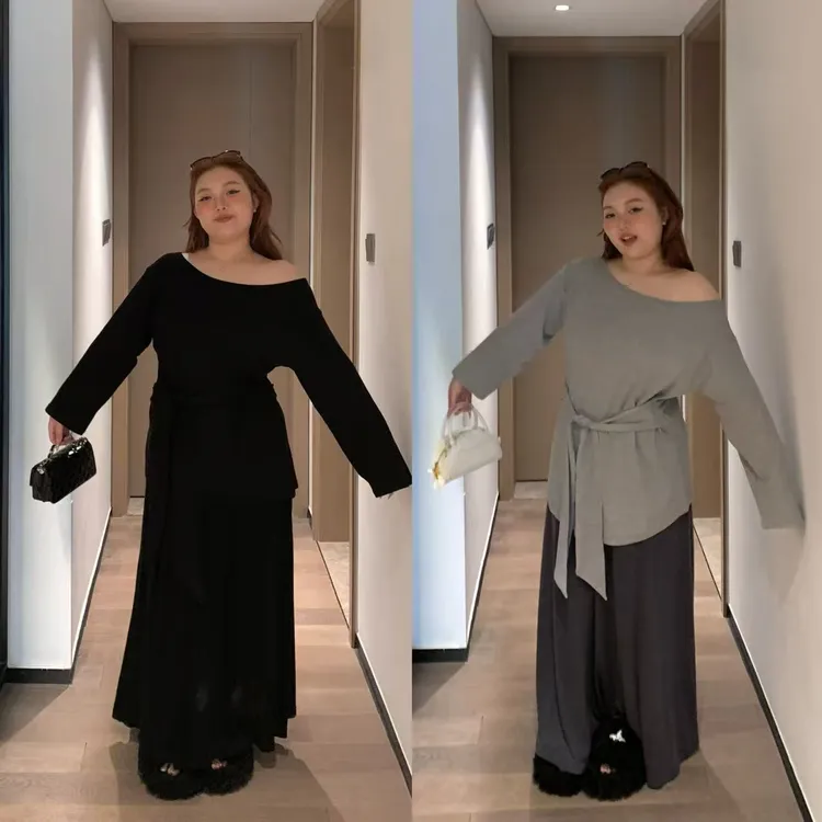 慧芝huizhi KF9169 四色松紧腰半裙 弹力大遮肉显瘦半身裙