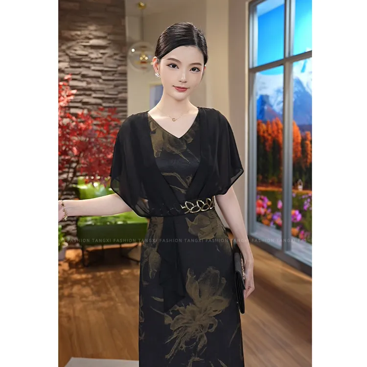 2025夏季新款【DD9004】轻奢百褶不规则设计感气质时尚连衣裙