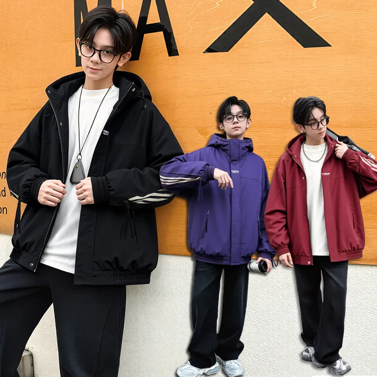 【大红大紫】设计款青少年棉衣秋冬季大童加厚外套百搭潮流男童棉服