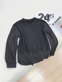 【女王洛克】韩版拼接假两件小衫秋季新款休闲减龄百搭衬衫LK82521
