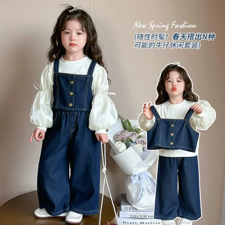 女童春装套装春秋款洋气儿童2025新款时髦马甲宝宝春季韩版两件套