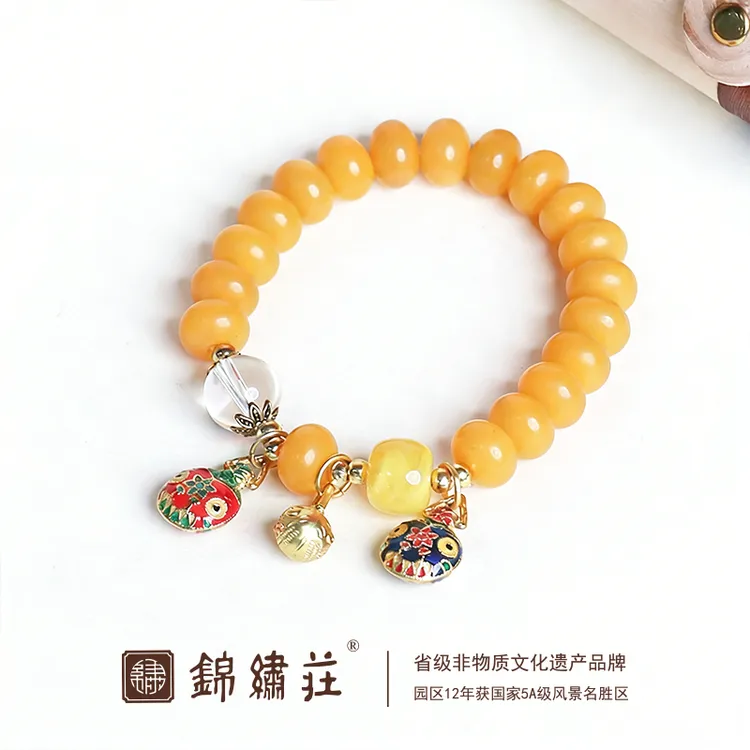 合金琉璃手链 锦绣庄好运莲莲吞金兽男女同款