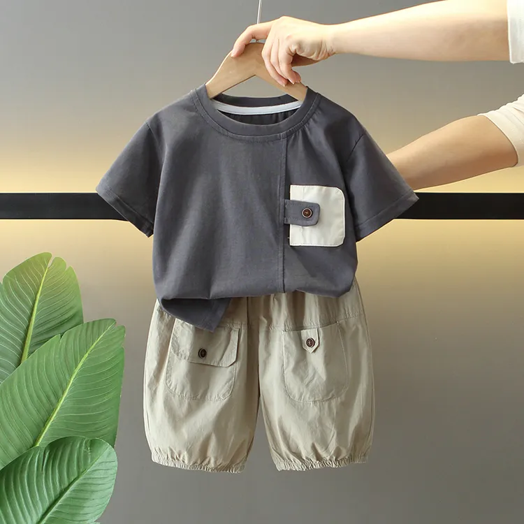 男童夏装短袖套装2025新款洋气儿童夏季纯棉两件套潮宝宝夏日衣服