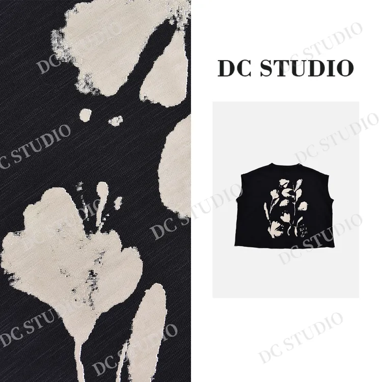 Syan【海棠灯】2025春夏季新款时尚艺术休闲轻奢无袖重工T恤