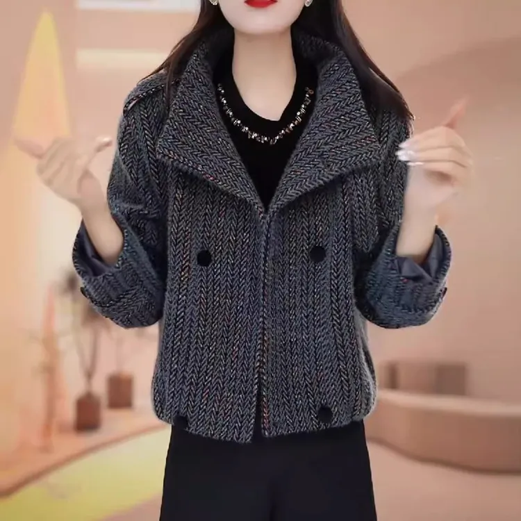 外套女秋季外套毛呢外套女2025新款秋冬爆款时尚妈妈短款呢子上衣