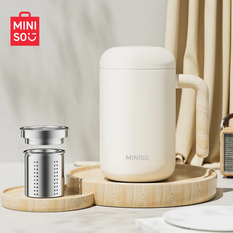 名创优品保温杯女陶瓷内胆316不锈钢带手柄泡茶杯男办公室水杯子