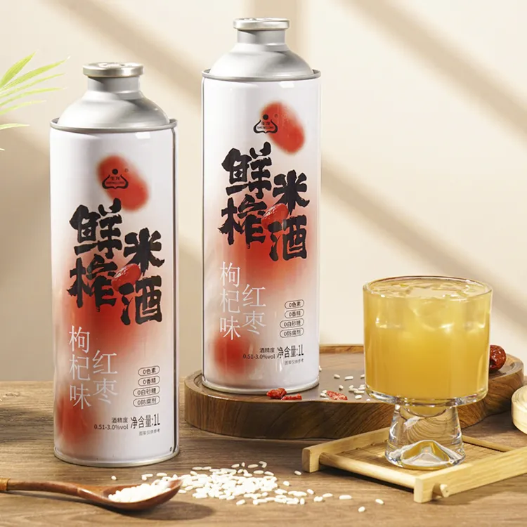 生龙鲜榨米酒红枣枸杞味1L大罐醪糟糯米酒汁女士低度微醺聚会酒酿