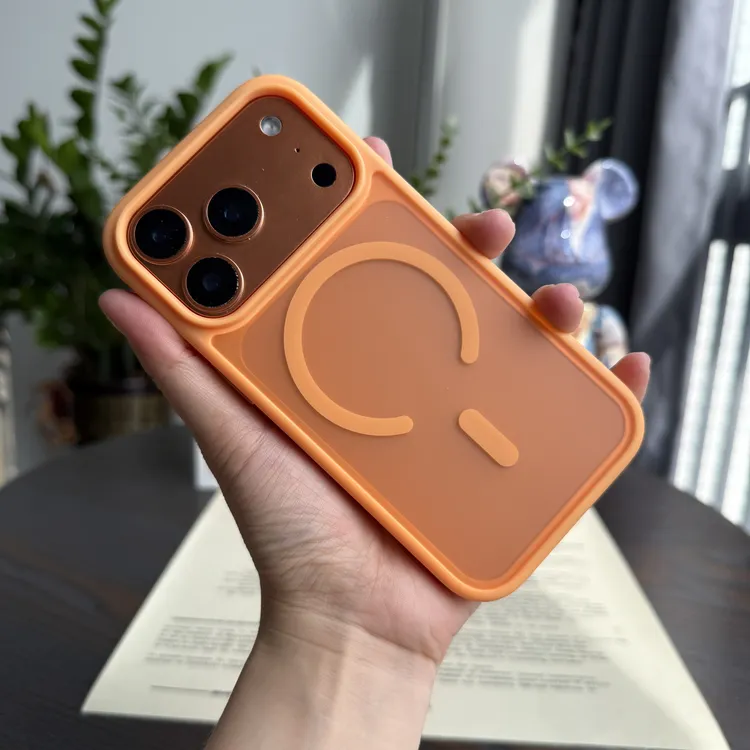 小贝壳•AI按键超强磁吸壳肤感抗指纹防摔磨砂手机壳新款保护壳