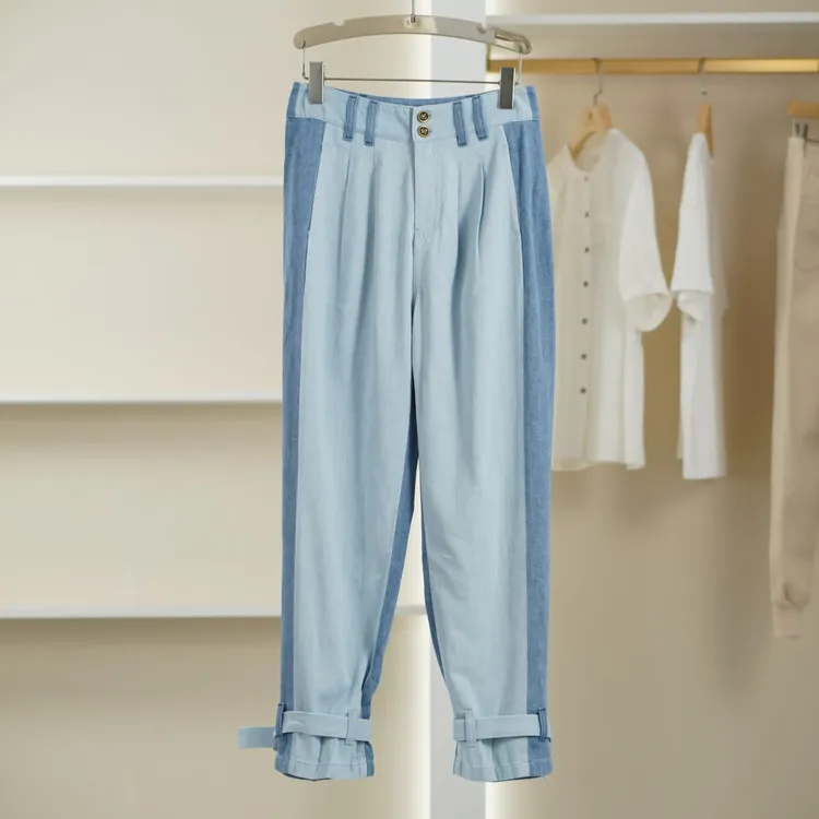 麦迪尚品【荷BL】K293女装春夏拼色束脚牛仔裤专柜撤柜 C组2