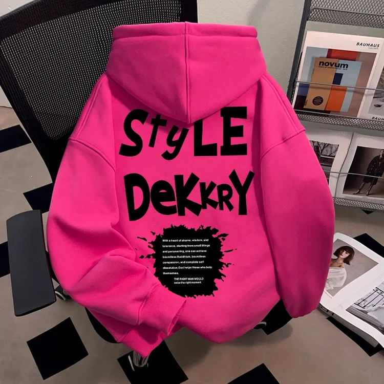 一折专区丨奥莱折扣丨秋冬纯棉韩版潮流字母印花卫衣连帽男士上衣