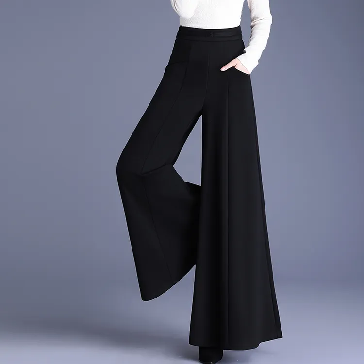 高腰大脚裤阔腿裤女2025早春新款气质垂感宽松显瘦喇叭裤拖地裤