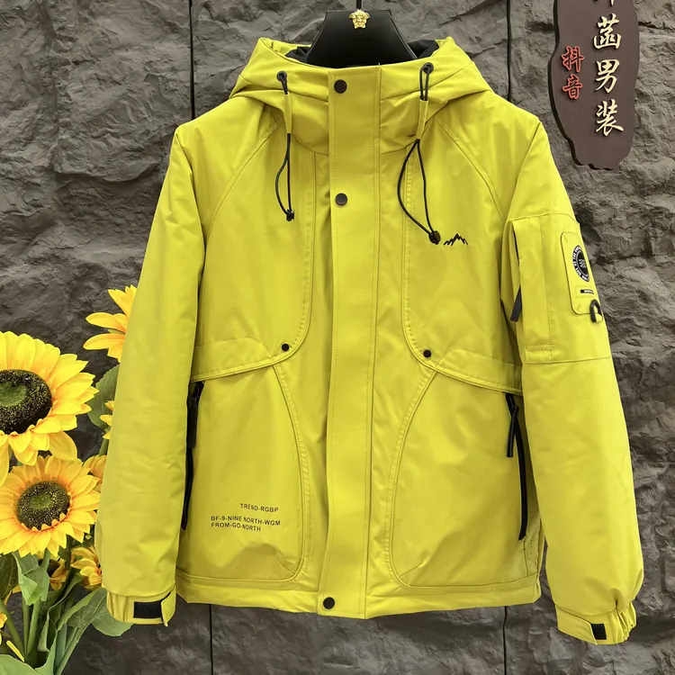 冬季新款工装连帽防风保暖男士外套