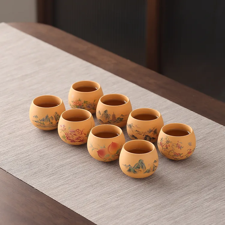 黄金段泥紫砂主人杯茶具罗汉杯陶瓷高档精致茶杯粉色紫砂杯