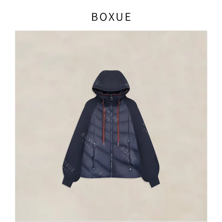 BOXUE“不夜城”2025冬季高级感90鸭绒连帽羽绒服外套#250921YR0222