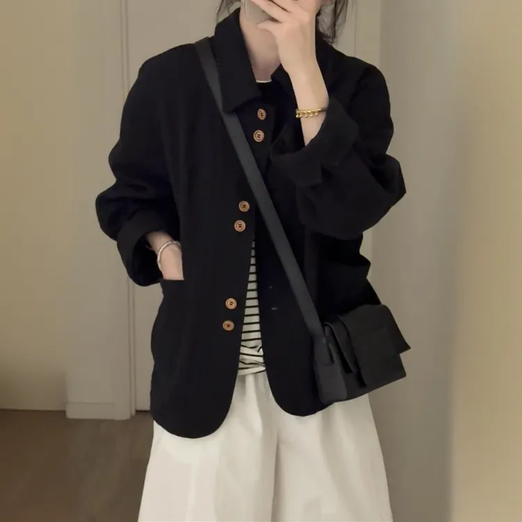 秋季休闲西装外套女爆款2025新款小个子外穿万能百搭开衫薄款夹克