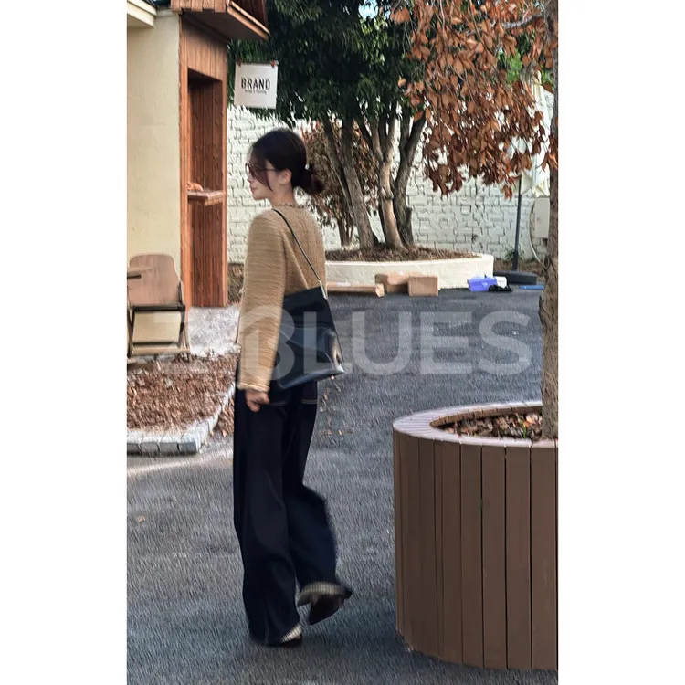 Z.blues【搭配小心机】明线深海蓝可翻边牛仔裤YZYLJR9077