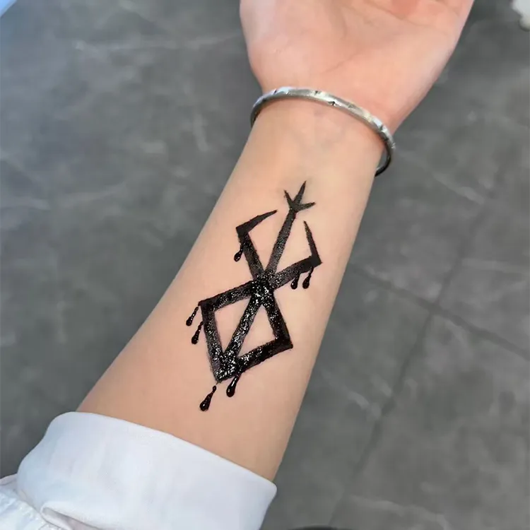 烙印战士草本果汁彩色纹身贴半永久防水防搓男女通用酷潮痞帅刺青