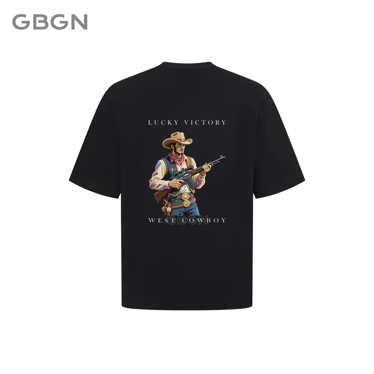 GBGN【赏金猎人】重工刺绣光变工艺夏季新款短袖T恤G1009