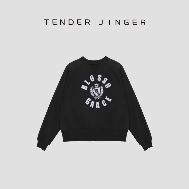 Tender Jinger植绒绣花针织卫衣T53HZZ41369