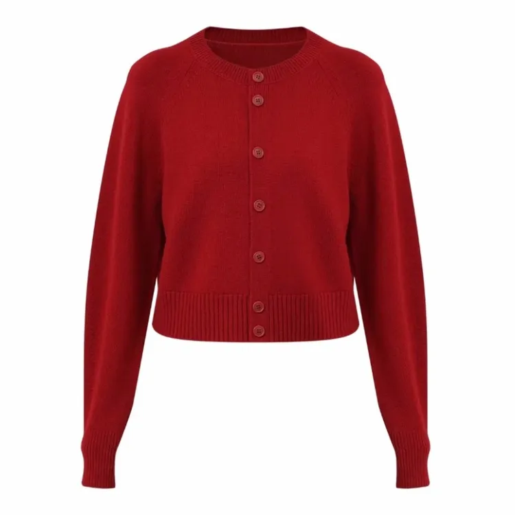 哥弟阿玛施正2025新款圆领绵羊毛针织衫女秋装内搭长袖开衫548033