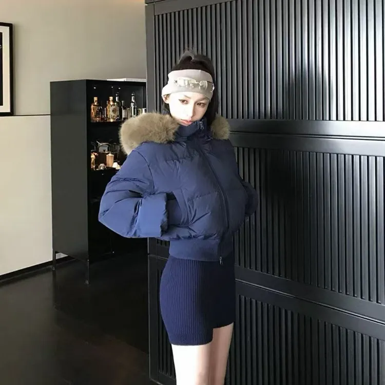 【现货+运险】冬季小个子棉服女新款保暖袄大毛领短款显瘦棉衣外套