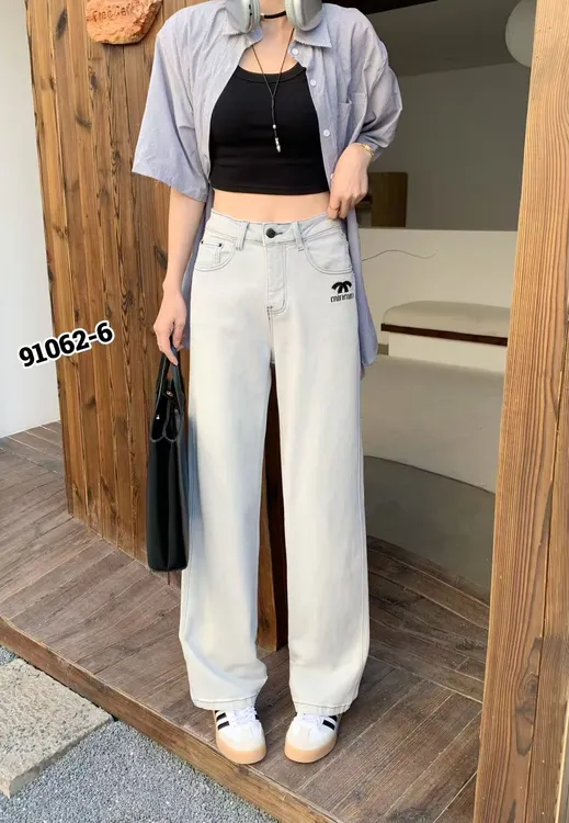 91062窄版阔腿裤显瘦高腰直筒休闲宽松百搭