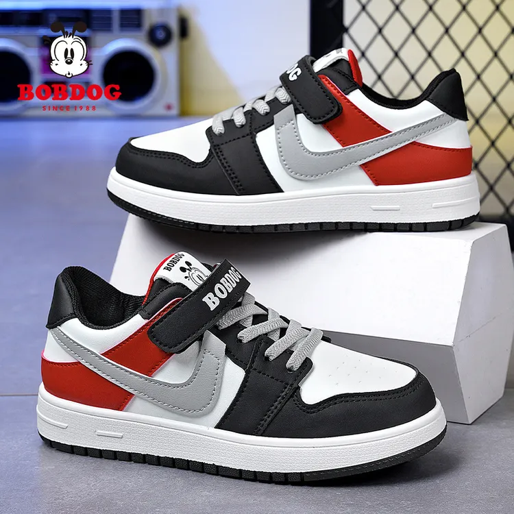 Bobdog/巴布豆儿童鞋子男童AJ低帮板鞋秋季新款女童运动鞋休闲鞋