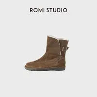 ROMI STUDIO"温暖包裹"牛反绒+羊毛轻舒保暖耐磨雪地靴RWCWP34551