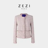 ZEZI【可可专属】棉麻混纺 CH@NEL御用PAOLETTI 圆领小香风Z11C056C