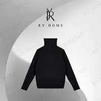 【容雨RYHOME】100%绵羊毛高领坑条边长袖毛织衫253M3104