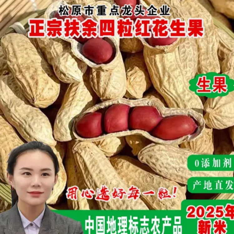 2025年新米 扶余四粒红带壳花生（生果）3斤5斤