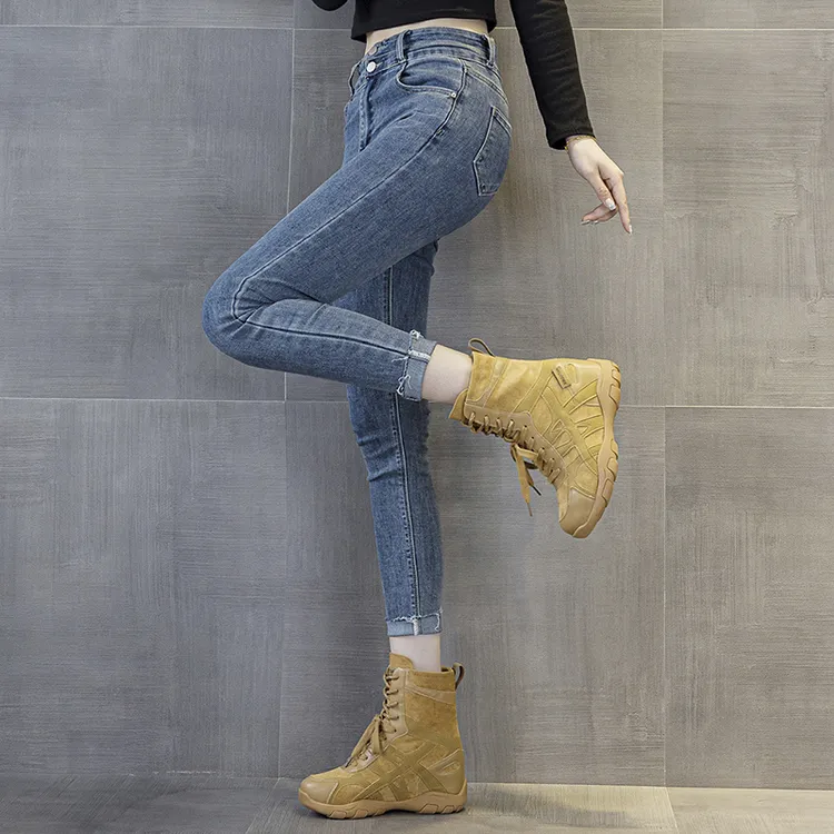 9cm隐形内增高马丁靴女英伦风新款美拉德短靴2025年秋冬季大黄靴