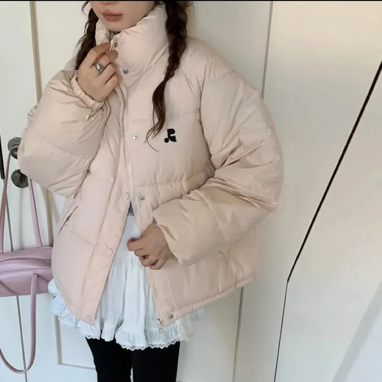 【热巴同款】加绒立领高级感棉服女2025年秋冬新款日韩时尚宽松外套