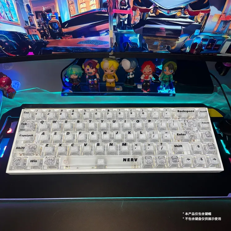 佳键里明日香EVA雾透键帽适用机械键盘美加狮ATK魔导士磁轴 60 68