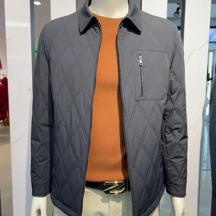 25年秋冬男士翻领多口袋轻商务休闲保暖棉服外套