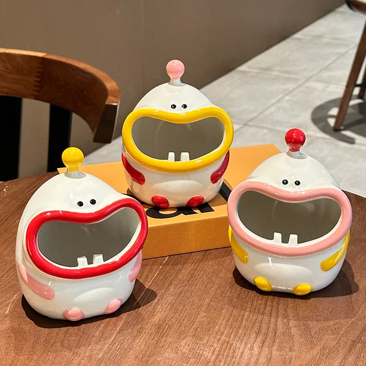 可爱卡通感烟灰缸稀奇古怪家居用品创意陶瓷防烟灰烟缸客厅摆件