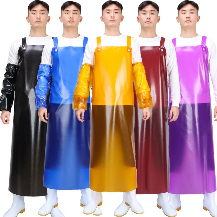 洛诺兔牛筋围裙防水防油加长厨房水产食品加工石材养殖厂工作围腰