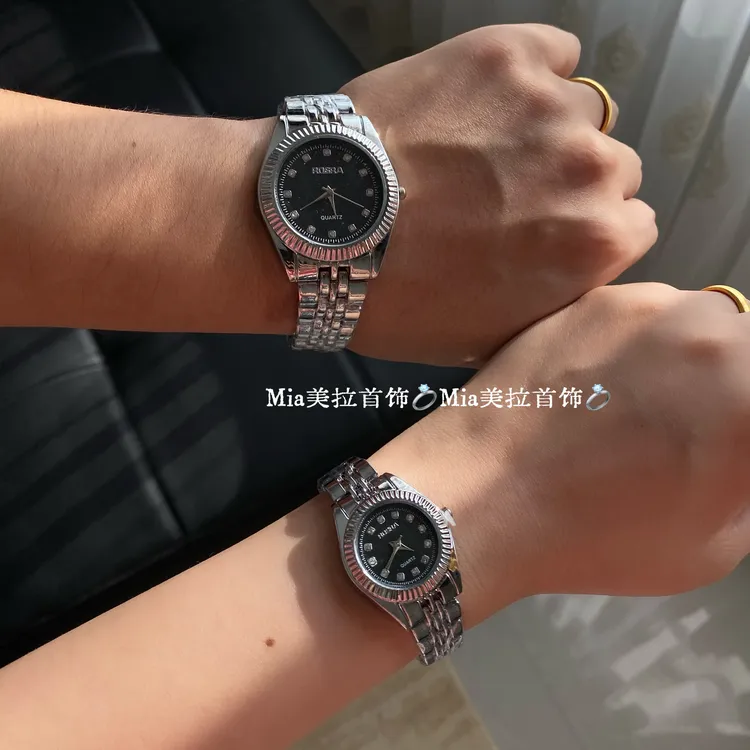 轻奢小众高级感设计简约时尚百搭情侣石英手表镶钻石英表男款腕表