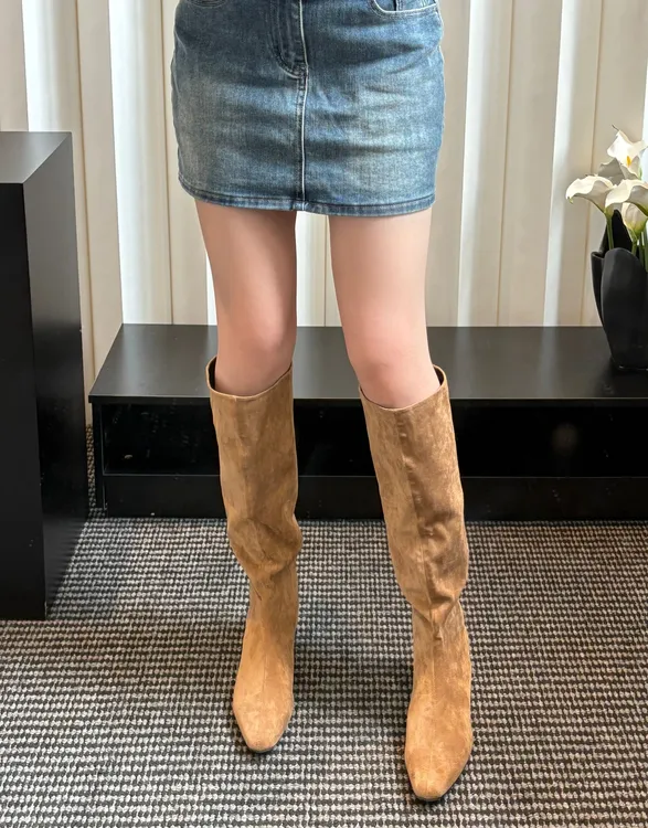 【shuge】9/15  新款简约堆堆靴 平底百搭长靴