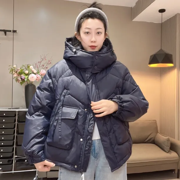 《芳芳》2025新款冬季宽松哑光雾面休闲百搭连帽棉服外套295