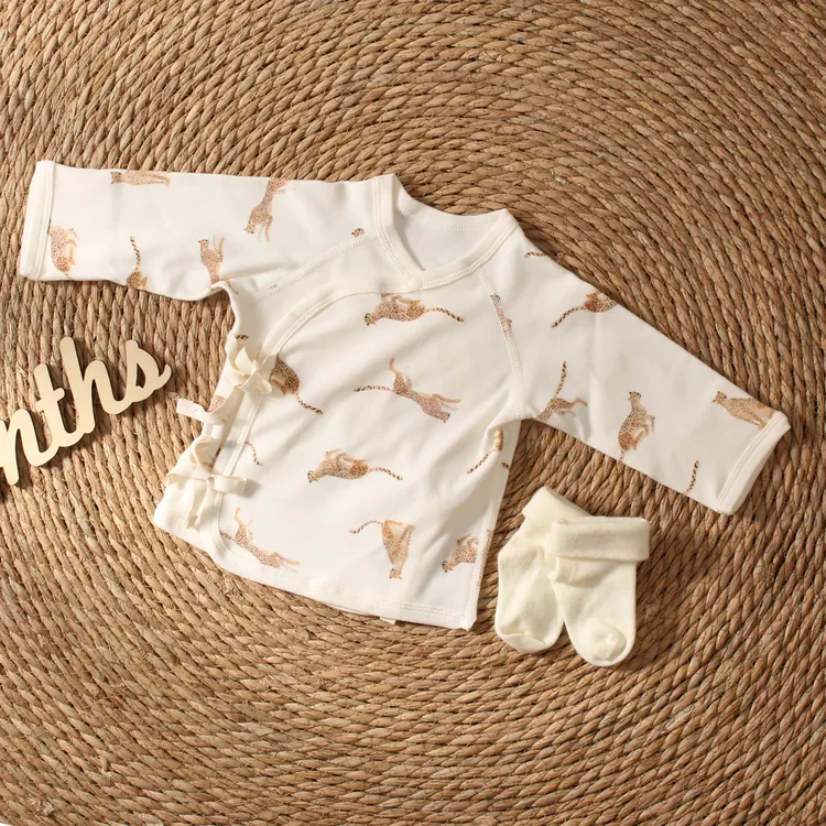 新生儿衣服纯棉护肚打底半背衣春秋薄宝宝月子产房居家系带上衣