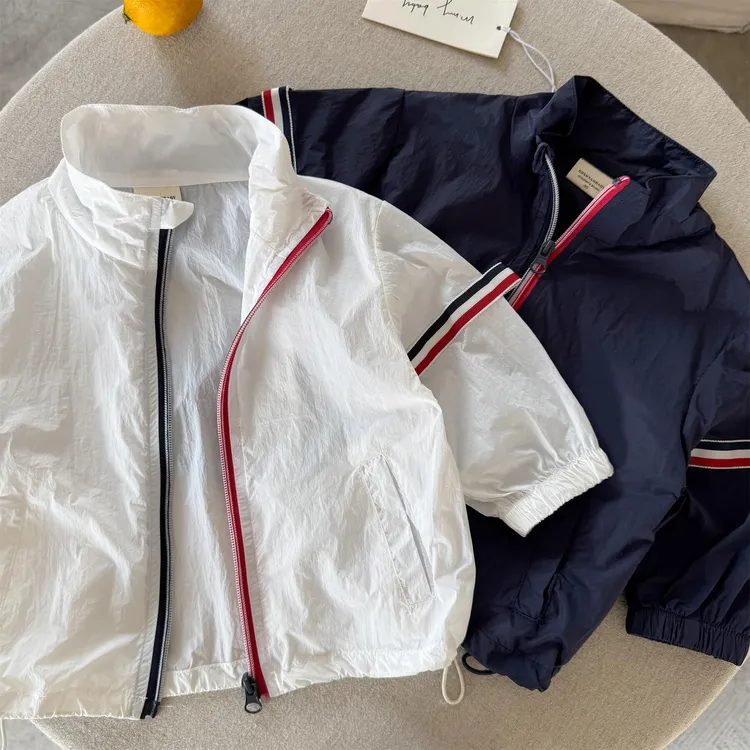 儿童防晒外套2025夏季薄款男童纯色休闲皮肤衣宝宝小童洋气上衣潮