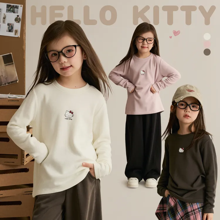 辰辰妈【甜品屋】HelloKitty女童印花T恤洋气儿童长袖上衣8494DH