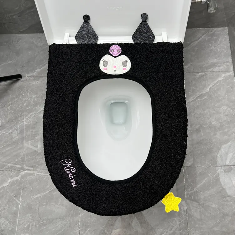 冬季加厚马桶坐垫可爱可水洗毛绒坐便器垫子四季家用粘贴式马桶垫
