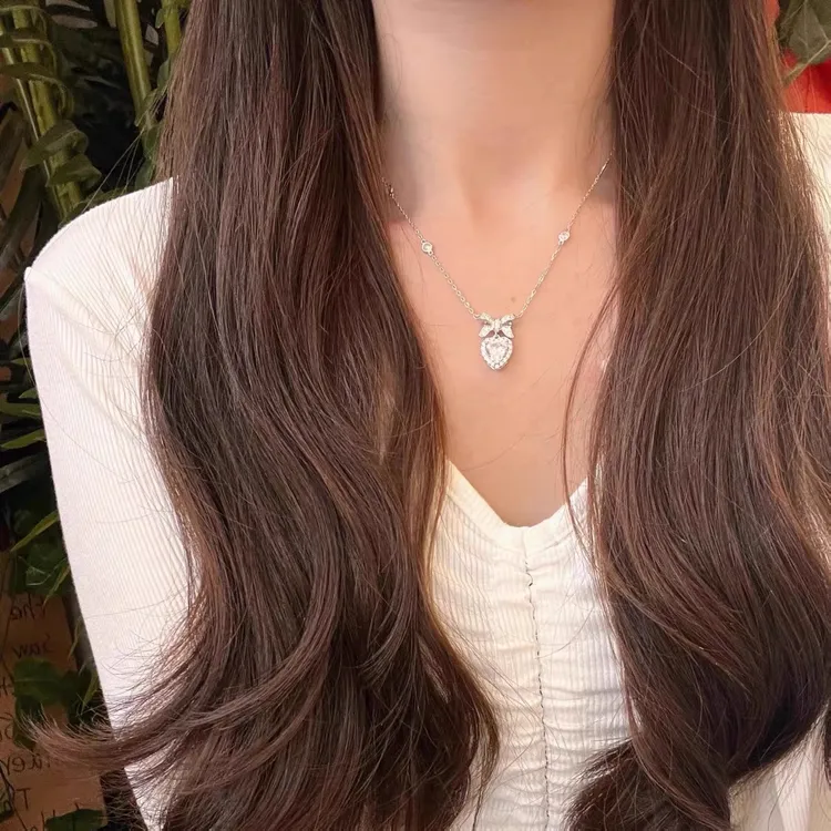 坠链均925银 公主结项链轻奢满钻ins甜美小众设计感锁骨链送女友