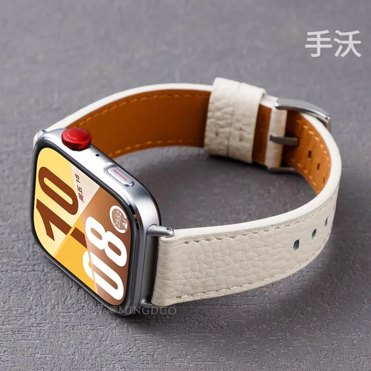 适用华为Watch FIT4表带Watchfit3手表荔枝纹真皮fit4pro新款牛皮