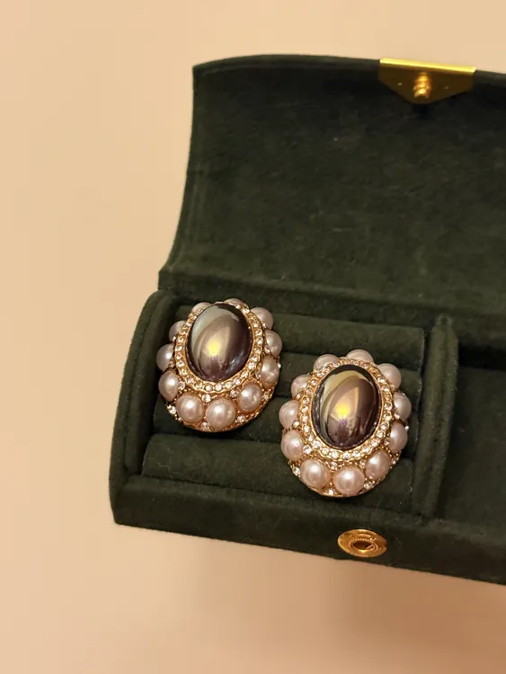 合金仿珍珠耳饰 老货｜耳环琥珀幽梦 默认微瑕hh8500