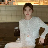 【细闪星河】RARE ZZ闪亮片开衫气质上衣小香风温柔闪闪透气百搭